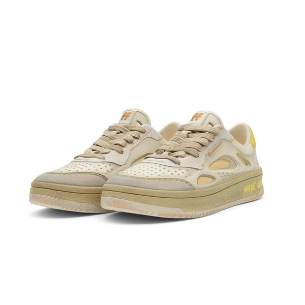 Sneakers Foamers icon off white grey yellow + Gift sock/laces