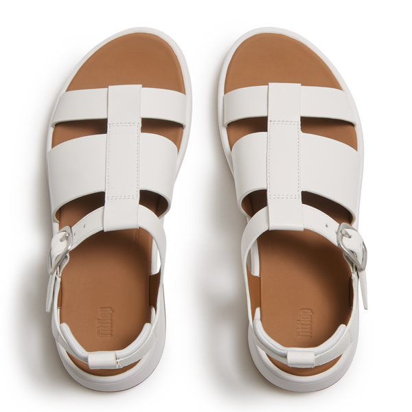 FitFlop - F-MODE SANDALIAS FISHERMAN DE CUERO CON FLATFORM - Blanco Urbano