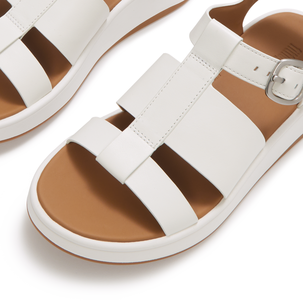 FitFlop - F-MODE SANDALIAS FISHERMAN DE CUERO CON FLATFORM - Blanco Urbano