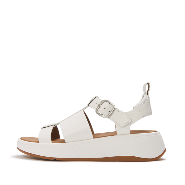 FitFlop - F-MODE SANDALIAS FISHERMAN DE CUERO CON FLATFORM - Blanco Urbano