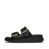 FitFlop - GEN-FF SANDALIAS DE CUERO DE DOS TIRAS CON HEBILLA - Negro