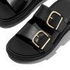FitFlop - GEN-FF SANDALIAS DE CUERO DE DOS TIRAS CON HEBILLA - Negro