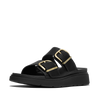 FitFlop - GEN-FF SANDALIAS DE CUERO DE DOS TIRAS CON HEBILLA - Negro