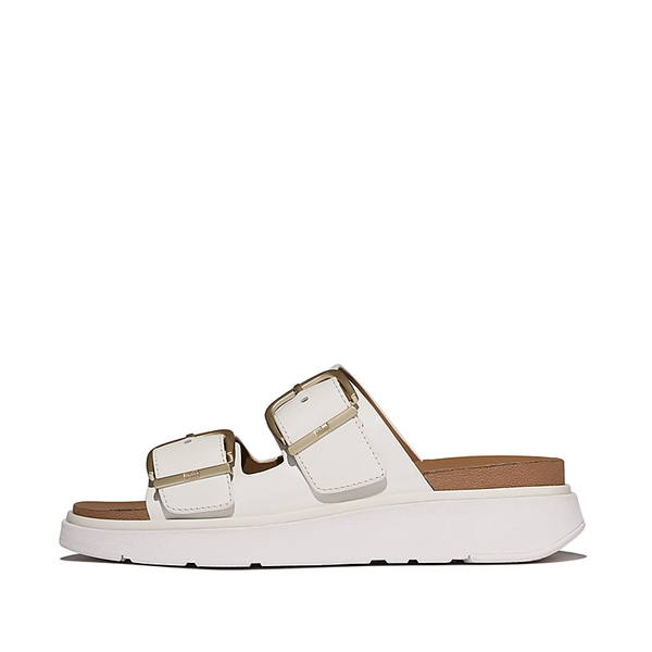 FitFlop - GEN-FF SANDALIAS DE CUERO DE DOS TIRAS CON HEBILLA - Blanco Urbano