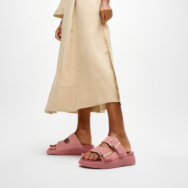 FitFlop - GEN-FF SANDALIAS DE GAMUZA DE DOS TIRAS CON HEBILLA - Rosa Óxido