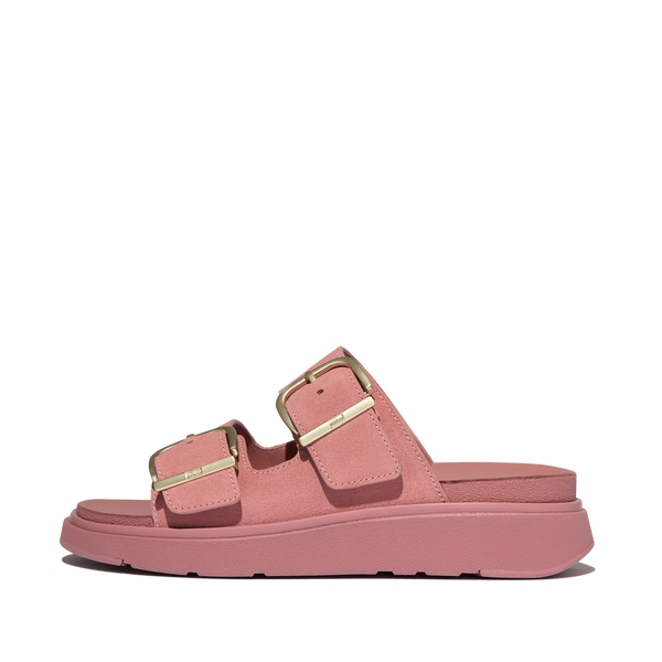 FitFlop - GEN-FF SANDALIAS DE GAMUZA DE DOS TIRAS CON HEBILLA - Rosa Óxido