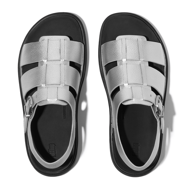 FitFlop - GEN-FF SANDALIAS FISHERMAN EN CUERO METALIZADO TUMBLED - Plata