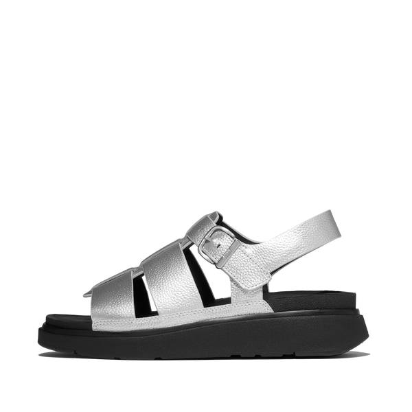 FitFlop - GEN-FF SANDALIAS FISHERMAN EN CUERO METALIZADO TUMBLED - Plata