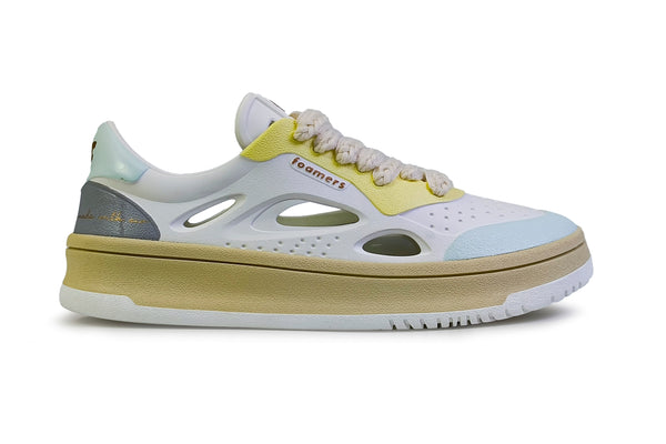 Sneakers Foamers Icon white beige sky blue lemon