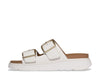 Fitflop - Gen-FF Sandalias de Cuero de Dos Tiras con Hebilla - Blanco Urbano