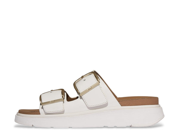 Fitflop - Gen-FF Sandalias de Cuero de Dos Tiras con Hebilla - Blanco Urbano