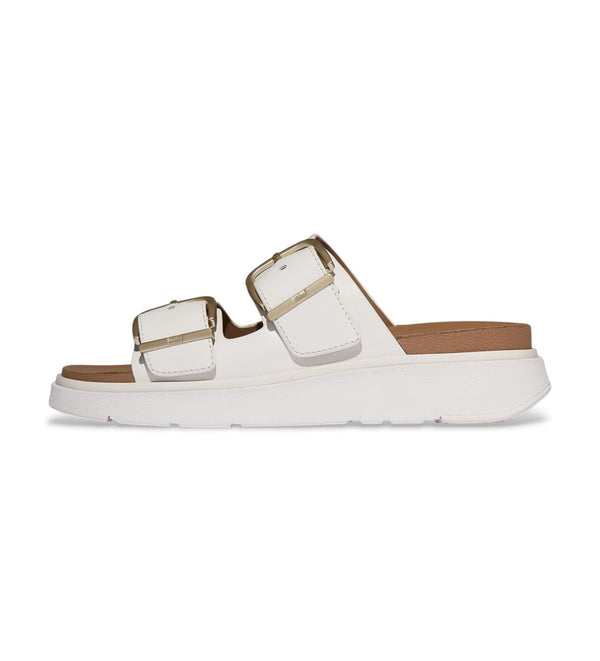 FitFlop - GEN-FF SANDALIAS DE CUERO DE DOS TIRAS CON HEBILLA - Blanco Urbano