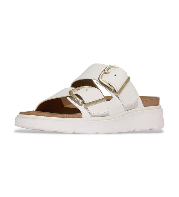 FitFlop - GEN-FF SANDALIAS DE CUERO DE DOS TIRAS CON HEBILLA - Blanco Urbano