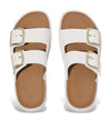 FitFlop - GEN-FF SANDALIAS DE CUERO DE DOS TIRAS CON HEBILLA - Blanco Urbano