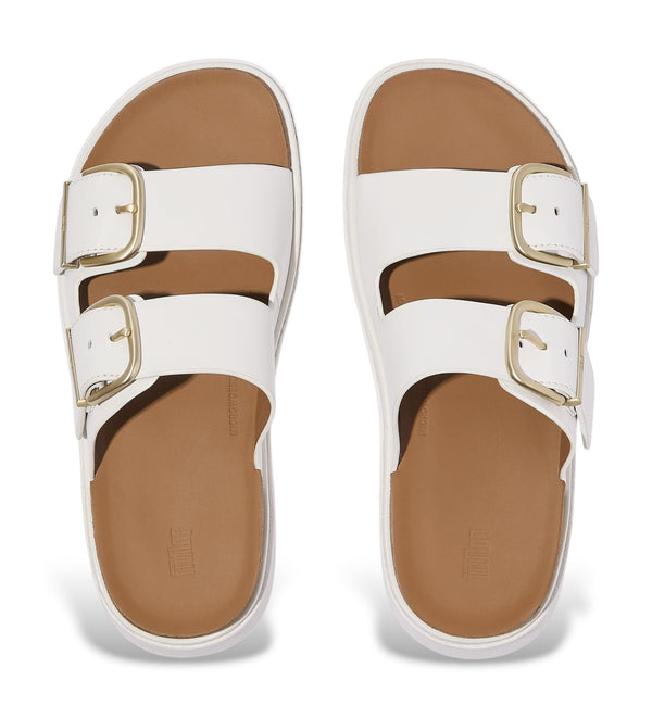 FitFlop - GEN-FF SANDALIAS DE CUERO DE DOS TIRAS CON HEBILLA - Blanco Urbano
